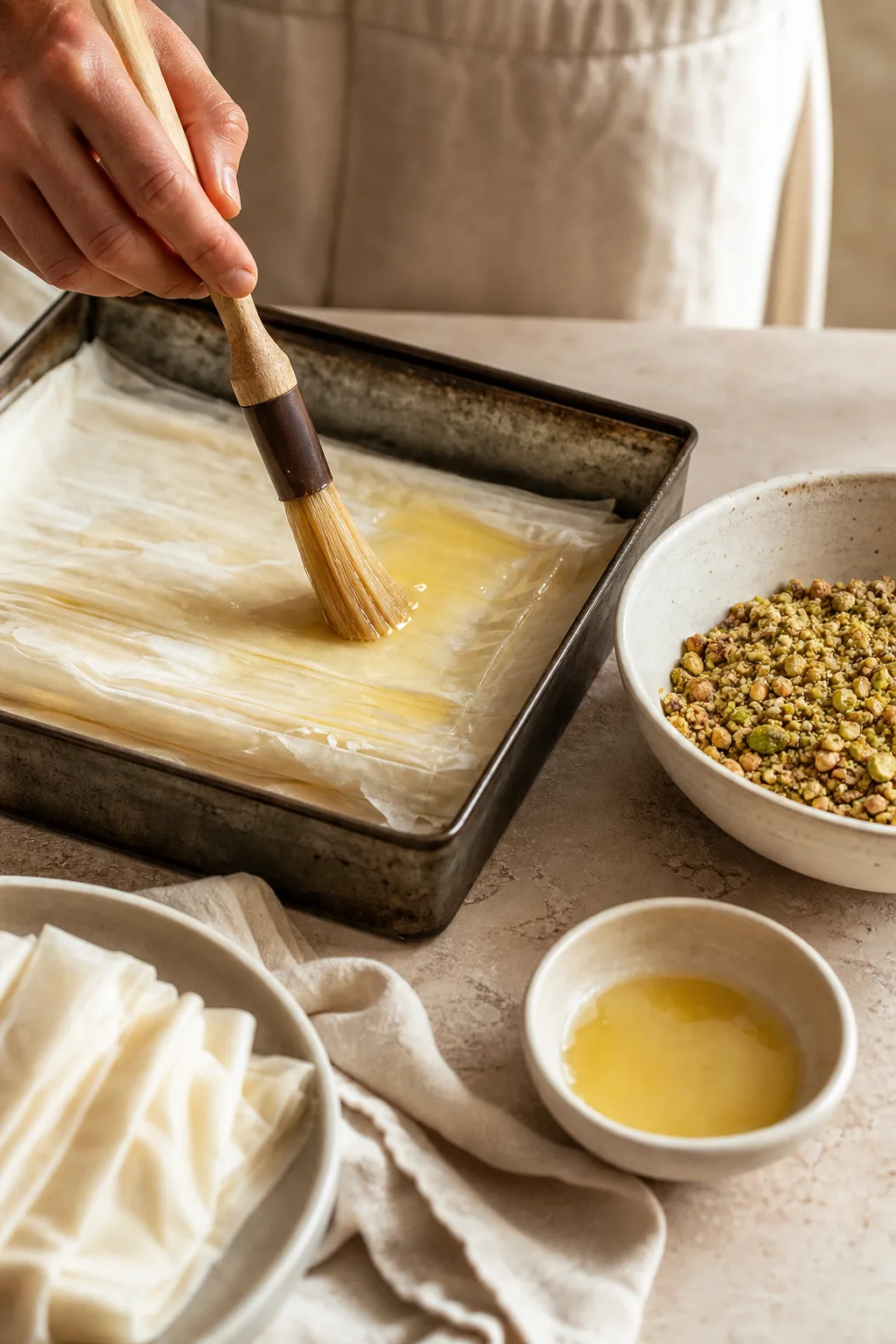 Préparation de Baklawa libanais