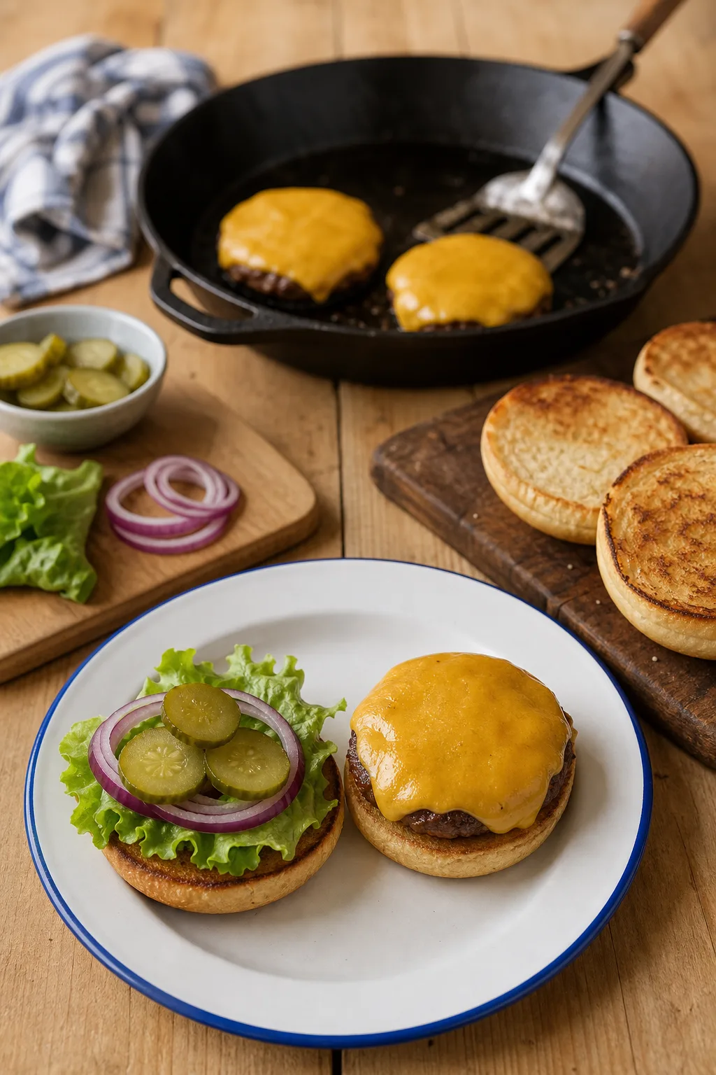 Étape de préparation de Cheeseburger maison